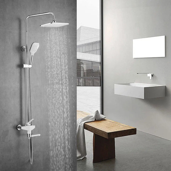 Душевая система Shevanik S8036F, белый/хром. Фото 3