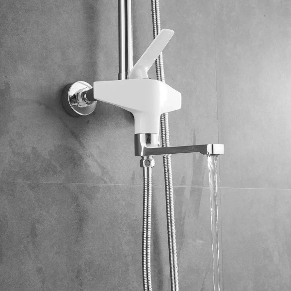 Душевая система Shevanik S8036F, белый/хром. Фото 5