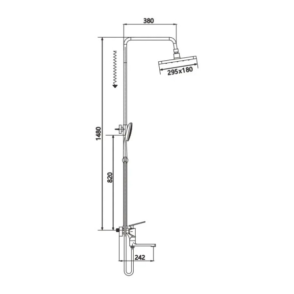 Душевая система Shevanik S8036H, черный. Фото 2