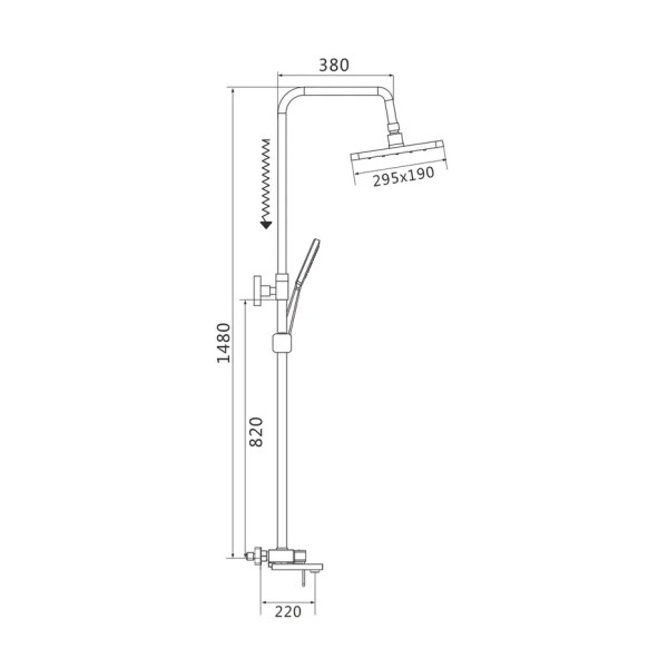 Душевая система Shevanik S8236, хром. Фото 2