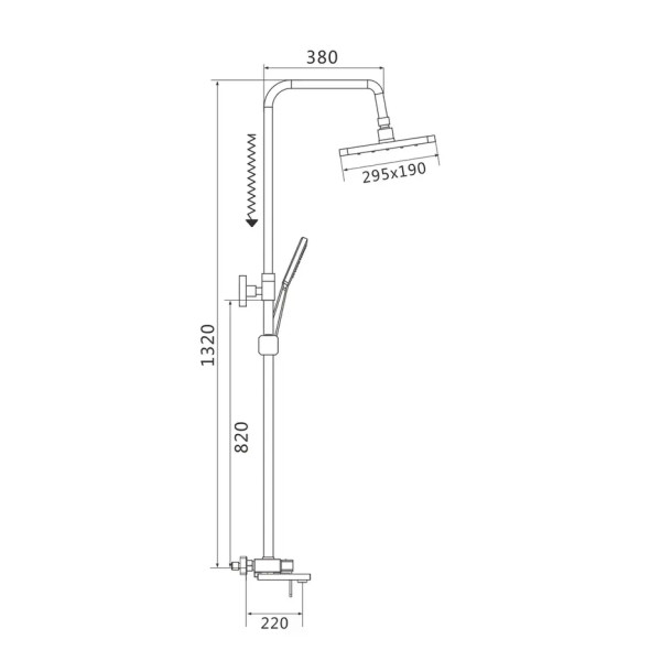 Душевая система Shevanik S8236H, черный. Фото 2