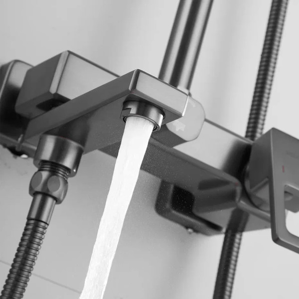 Душевая система Shevanik S8236T, оружейная сталь. Фото 5