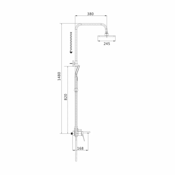 Душевая система Shevanik S8336, хром. Фото 2