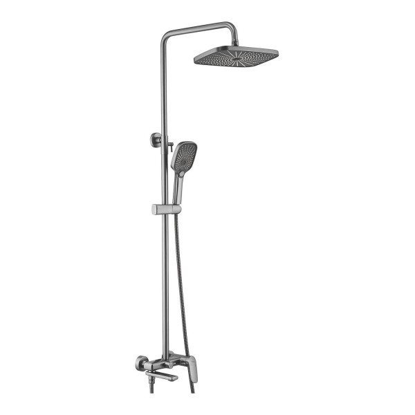 Душевая система Shevanik S8536T, оружейная сталь. Фото 1