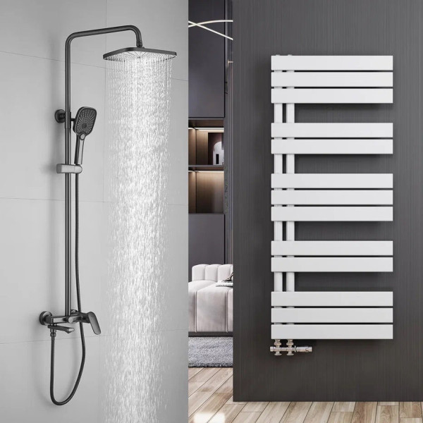 Душевая система Shevanik S8536T, оружейная сталь. Фото 3