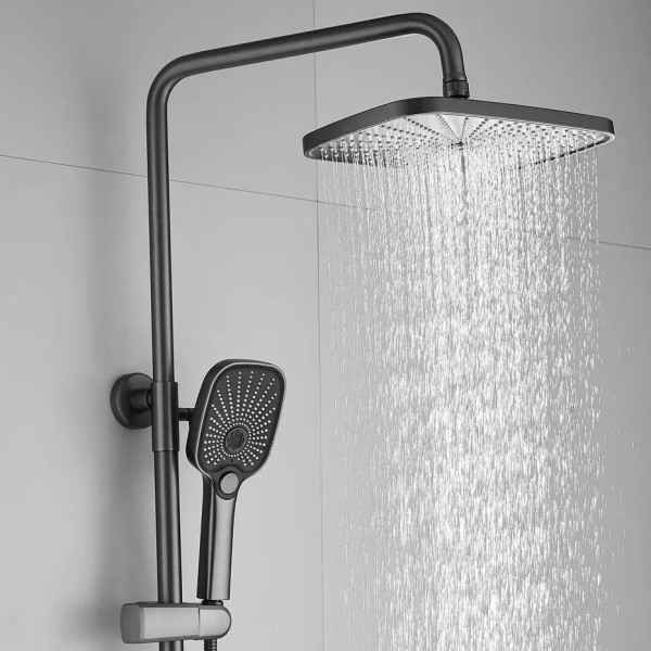 Душевая система Shevanik S8536T, оружейная сталь. Фото 4