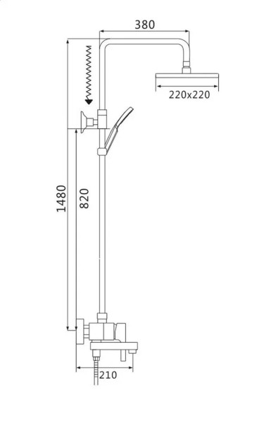 Душевая система Shevanik S8636, хром. Фото 2