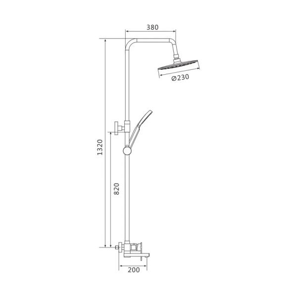 Душевая система Shevanik S8736H, черный. Фото 2