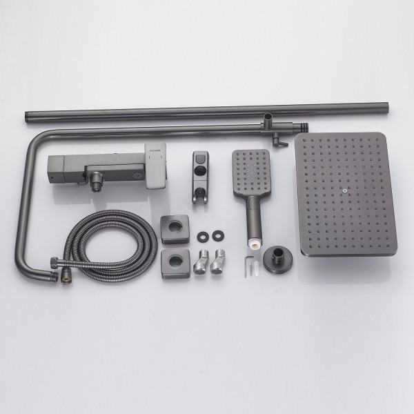 Душевая система Shevanik S8936T, оружейная сталь. Фото 3