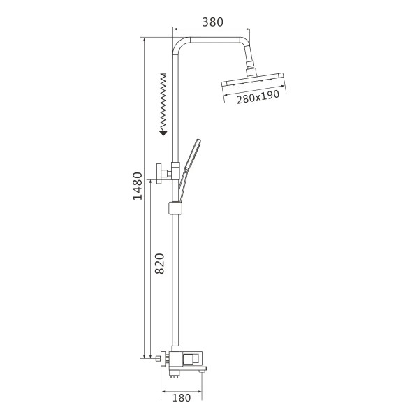 Душевая система Shevanik S9036F, белый/хром. Фото 2