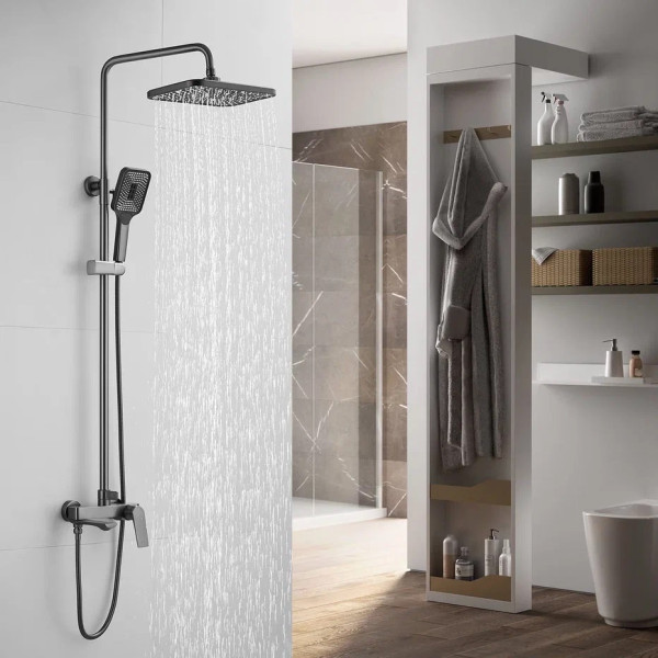 Душевая система Shevanik S9136T, оружейная сталь. Фото 3