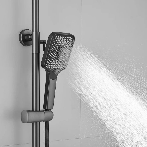 Душевая система Shevanik S9136T, оружейная сталь. Фото 4
