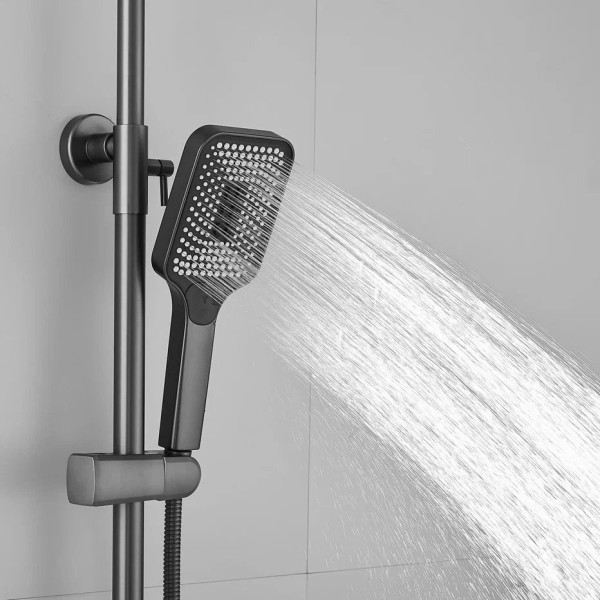 Душевая система Shevanik S9136T, оружейная сталь. Фото 5