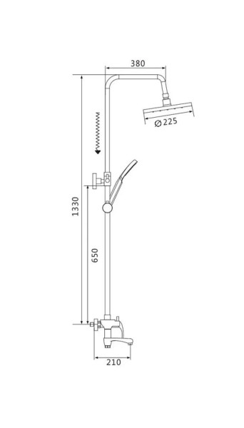 Душевая система Shevanik S9436, хром. Фото 2