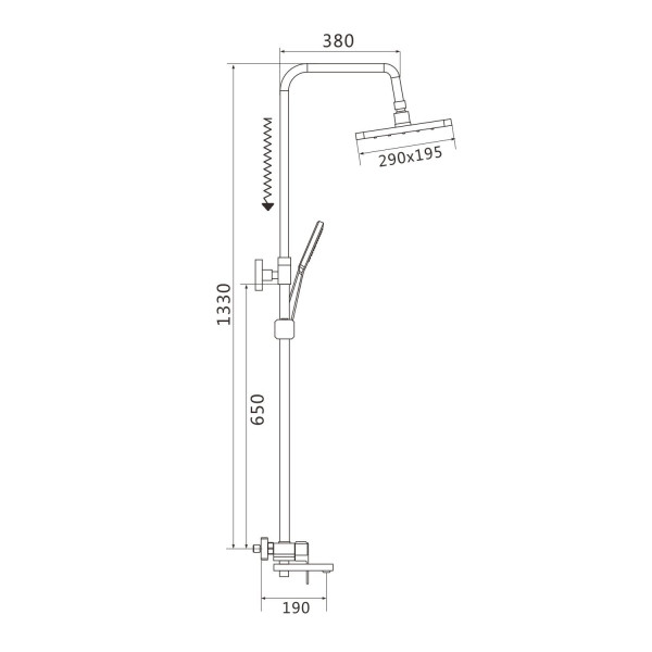 Душевая система Shevanik S9636, хром. Фото 2