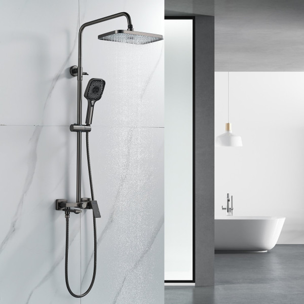 Душевая система Shevanik S9636T, оружейная сталь. Фото 3