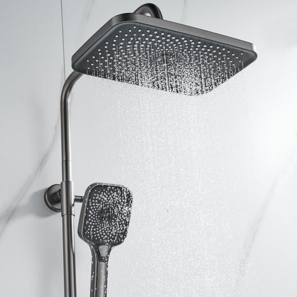 Душевая система Shevanik S9636T, оружейная сталь. Фото 5