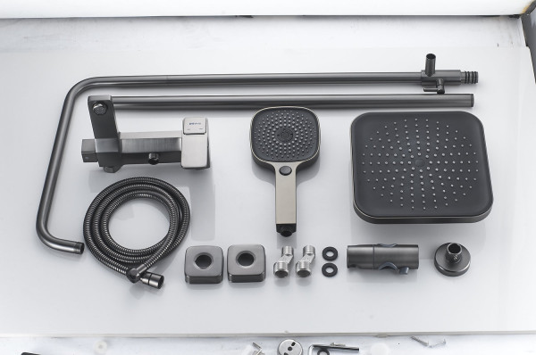 Душевая система Shevanik S9736T, оружейная сталь. Фото 3