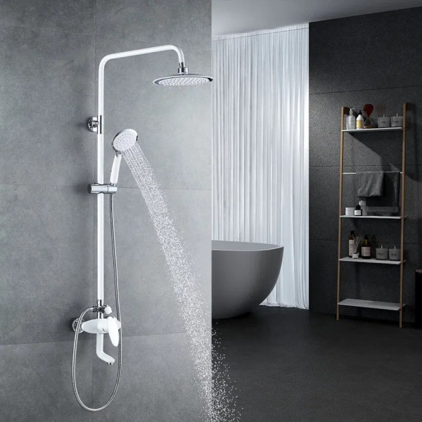 Душевая система Shevanik S9836F, белый/хром. Фото 3