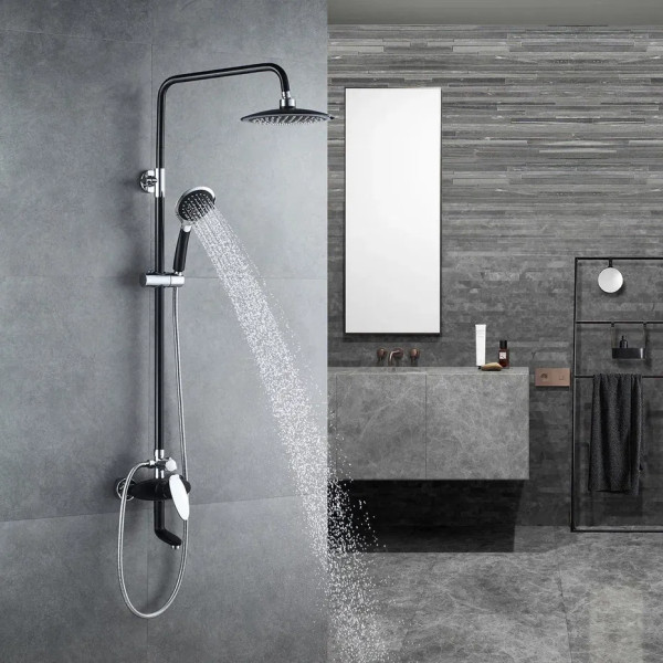 Душевая система Shevanik S9836H, черный/хром. Фото 4