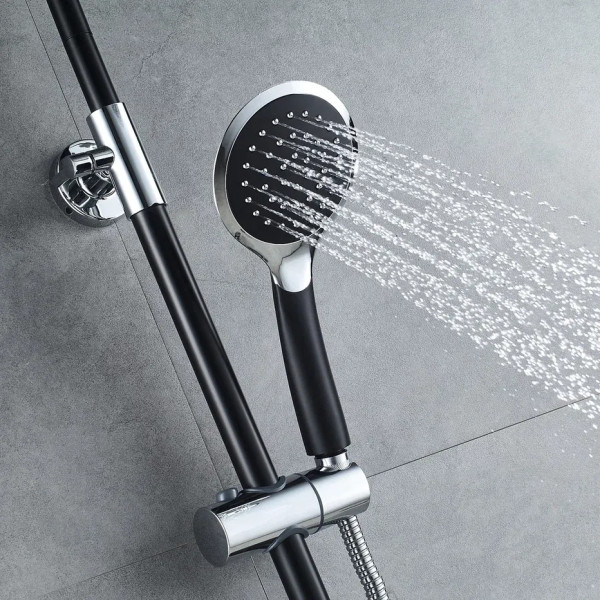 Душевая система Shevanik S9836H, черный/хром. Фото 5