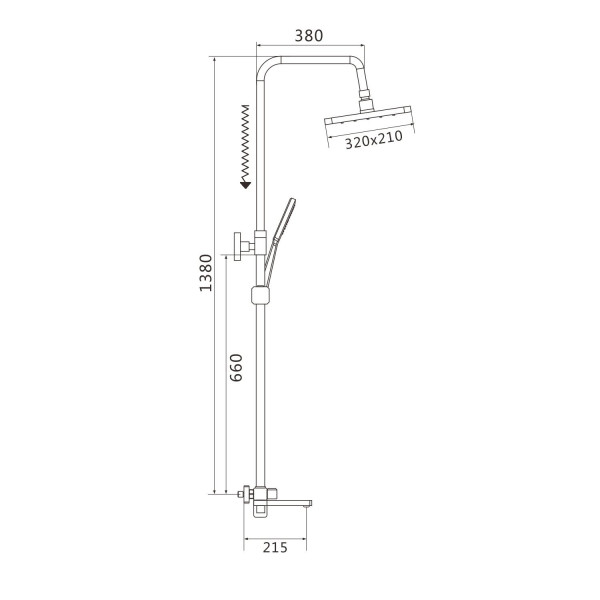 Душевая система Shevanik S9936G, золотой сатин. Фото 2
