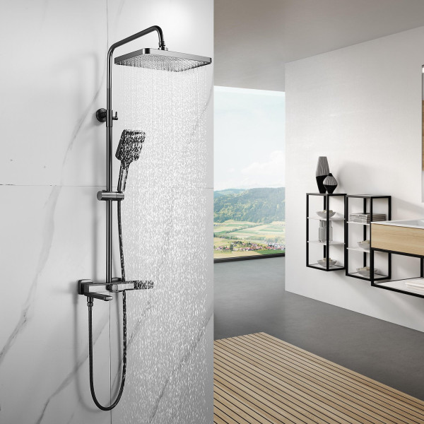 Душевая система Shevanik S9936T, оружейная сталь. Фото 3