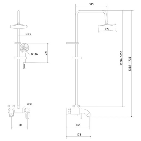 Душевая система Славен СЛ-ОД-Т60, хром. Фото 2