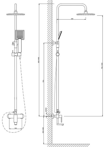 Душевая система со смесителем, арт. VST115, VODA. Фото 2