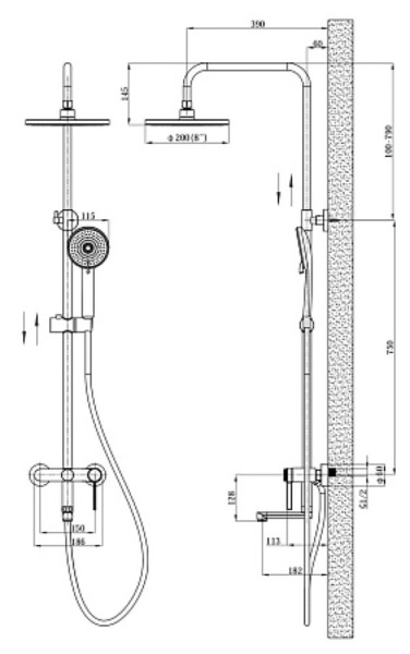Душевая система со смесителем Sochi, арт. ST260SC, ESKO. Фото 2