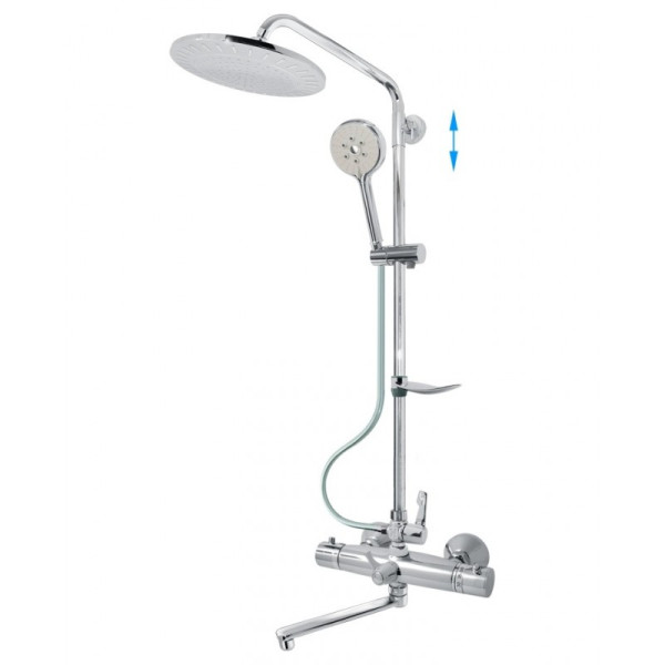 Душевая система ВАРИОН Каскад(1085875)д.ванны с термост-м,стойка,верх+ручной душ. Фото 1