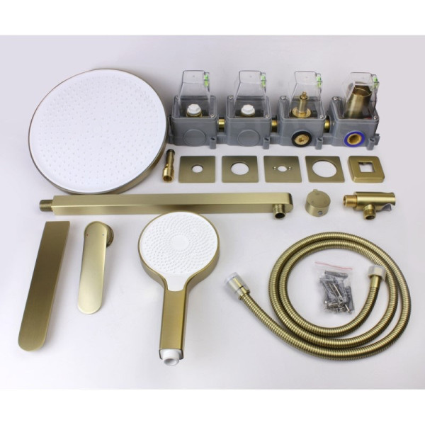 Душевая система встраиваемая Bronze de Luxe ICON 3009CBG, матовое золото. Фото 5