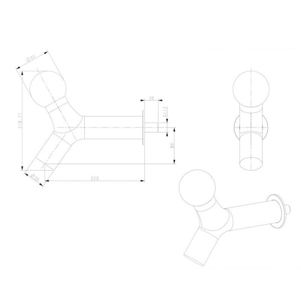 Душевая система встраиваемая Bronze de Luxe LIBERTY 5011GG-L, графит. Фото 2