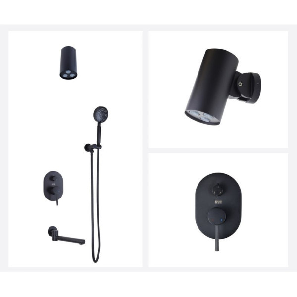 Душевая система встраиваемая Bronze de Luxe SCANDI 14582-501B, черный. Фото 3