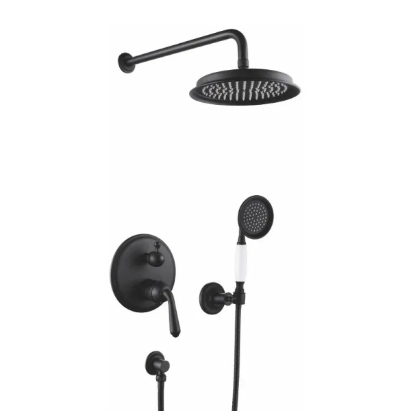 Душевая система встраиваемая Rose R0235H, черный. Фото 1