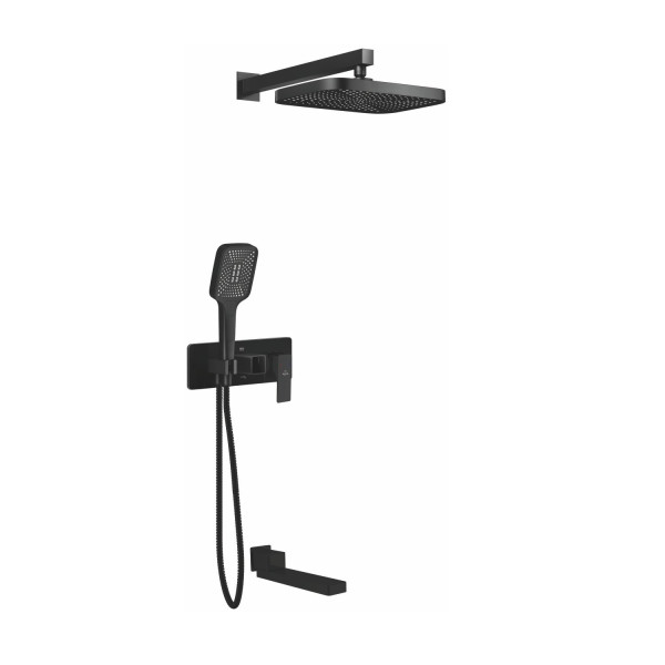 Душевая система встраиваемая Rose R1035H, черный. Фото 1