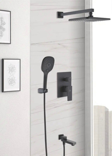 Душевая система встраиваемая Rose R2835H, черный. Фото 3