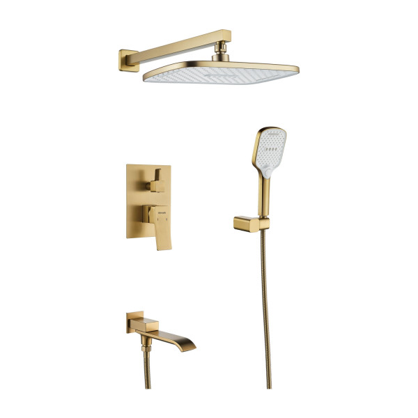 Душевая система встраиваемая Shevanik S4035G, золотой сатин. Фото 1