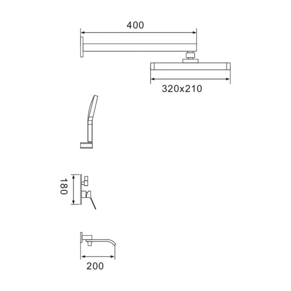Душевая система встраиваемая Shevanik S4135, хром. Фото 2
