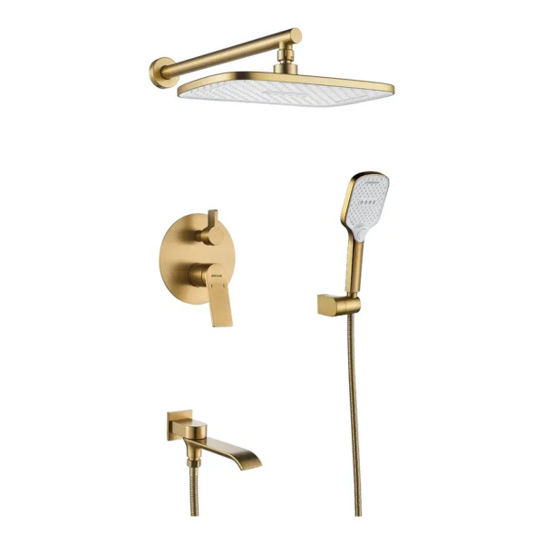 Душевая система встраиваемая Shevanik S4135G, золотой сатин. Фото 1