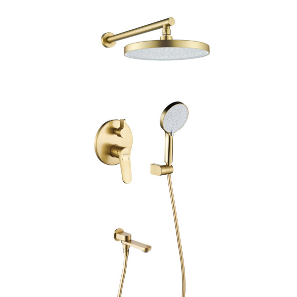 Душевая система встраиваемая Shevanik S4335G, золотой сатин. Фото 1