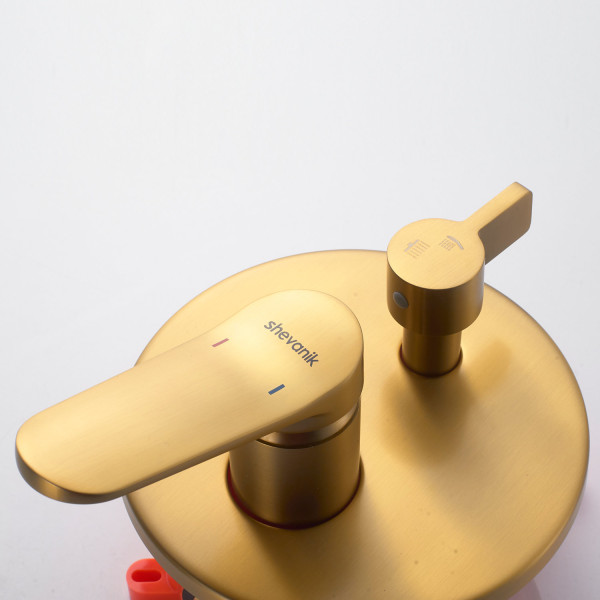 Душевая система встраиваемая Shevanik S4335G, золотой сатин. Фото 4