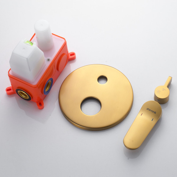 Душевая система встраиваемая Shevanik S4335G, золотой сатин. Фото 5