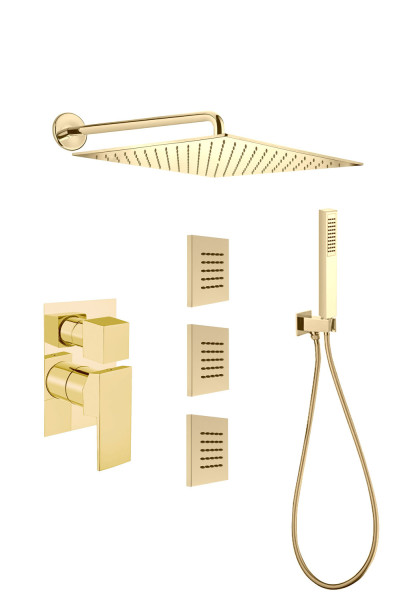 Душевая система встраиваемая Webert Pegaso PE890104794, матовое золото. Фото 1