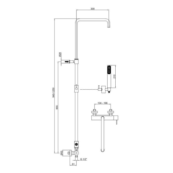 Душевая система Webert Elio EL870108015, хром. Фото 2