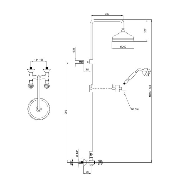 Душевая система Webert Karenina KA760405015, хром. Фото 2