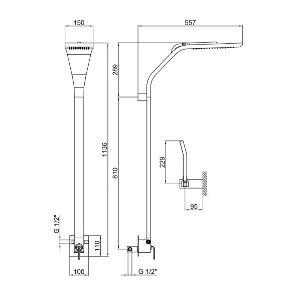 Душевая система Webert Wolo WO660302015, хром. Фото 2