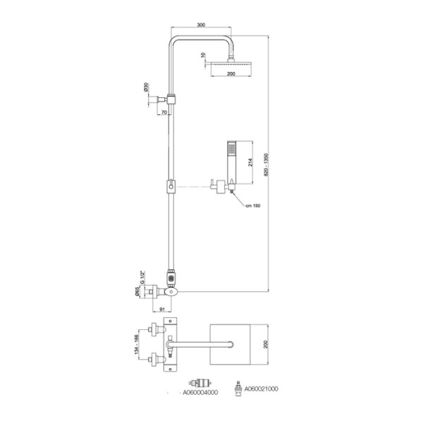 Душевая система Webert Wolo WO980104015PVC. Фото 2