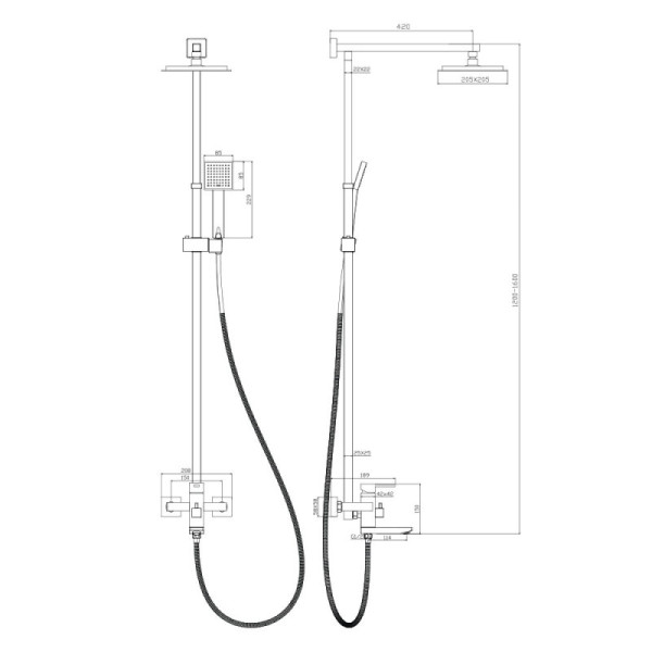 Душевая система WesnaArt KRISTAL KRI22-314, хром. Фото 2