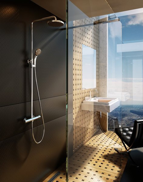 Душевая стойка с термостатическим смесителем и ручным душем TE 091.00/150. Фото 4